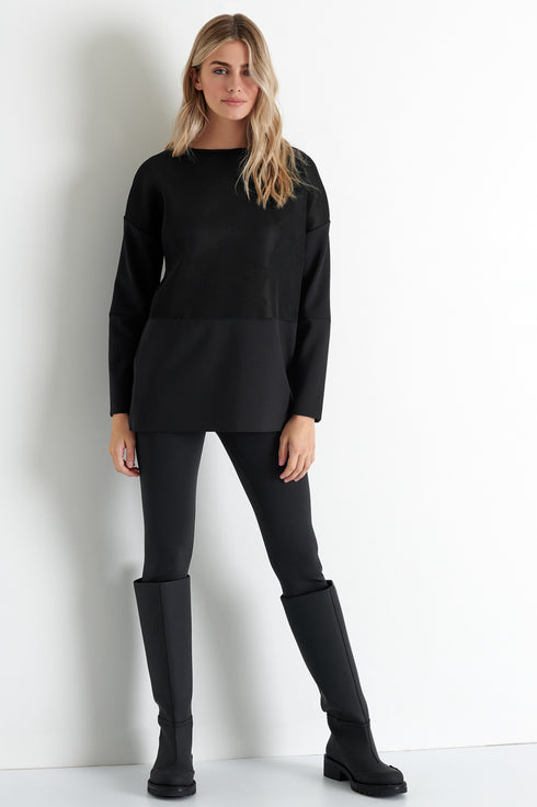 Shan Sofia Long 3D mesh and 3D jersey top